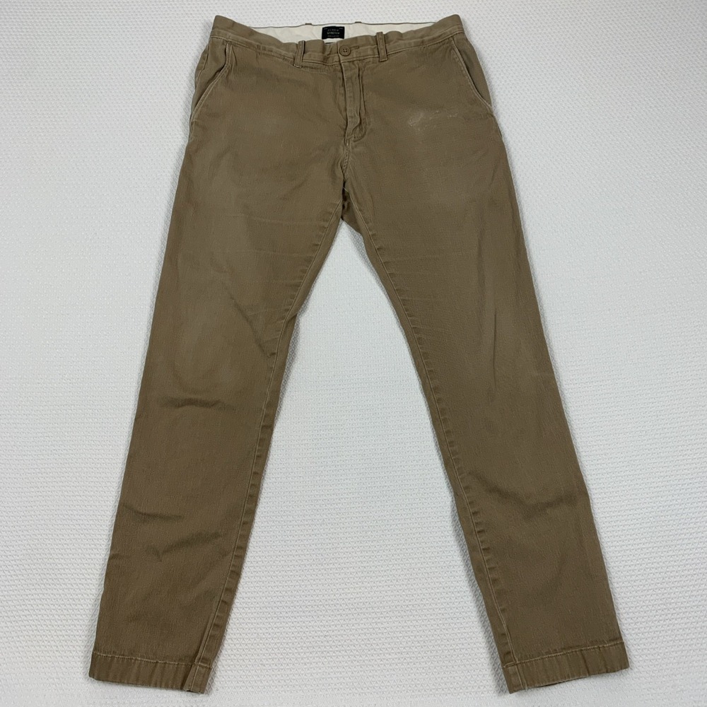 J.Crew 484 Slim Fit Stretch Chino Pants Mens 32x30 Khaki Tan Cotton